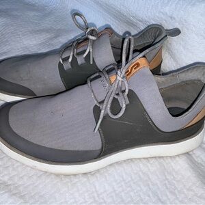 Women’s Clarks Soopasft Gray and Tan Loafers 9.5